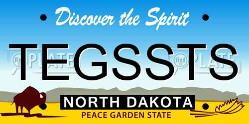 TEGSSTS North Dakota License Plate