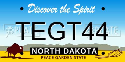 TEGT44 North Dakota License Plate