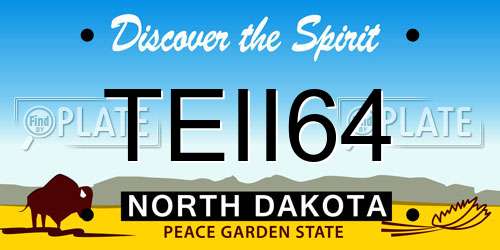 TEII64 North Dakota License Plate