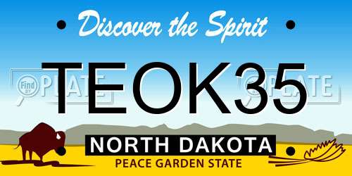 TEOK35 North Dakota License Plate