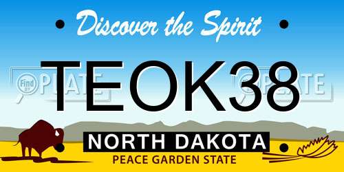 TEOK38 North Dakota License Plate