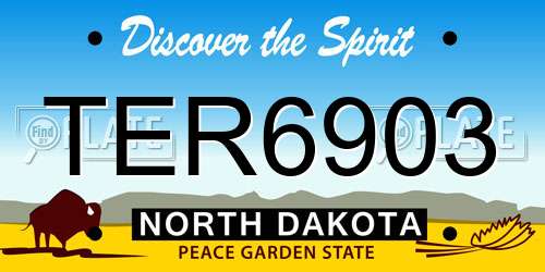 TER6903 North Dakota License Plate