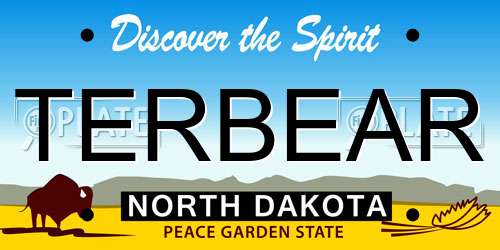 TERBEAR North Dakota License Plate