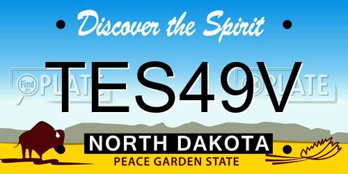 TES49V North Dakota License Plate