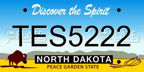 TES5222 North Dakota License Plate