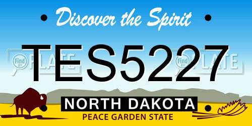 TES5227 North Dakota License Plate