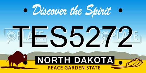 TES5272 North Dakota License Plate