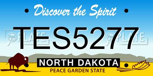 TES5277 North Dakota License Plate