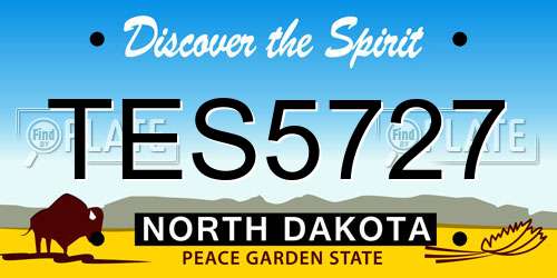 TES5727 North Dakota License Plate