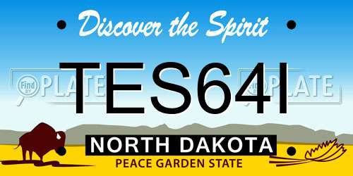 TES64I North Dakota License Plate
