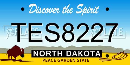 TES8227 North Dakota License Plate