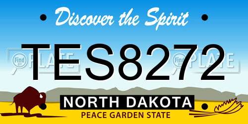 TES8272 North Dakota License Plate