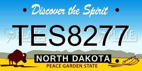 TES8277 North Dakota License Plate