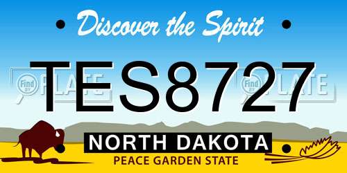 TES8727 North Dakota License Plate