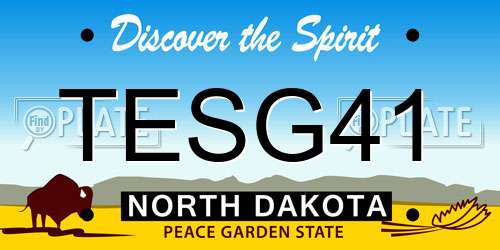 TESG41 North Dakota License Plate