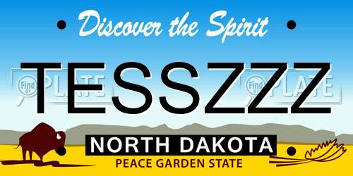 TESSZZZ North Dakota License Plate