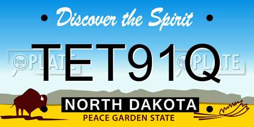 TET91Q North Dakota License Plate