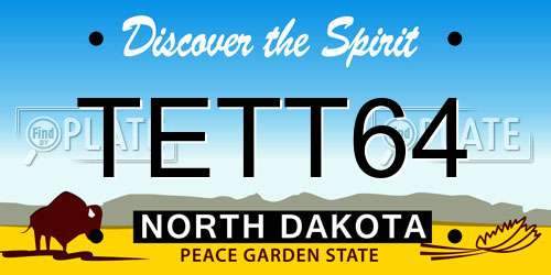 TETT64 North Dakota License Plate