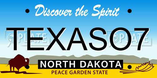 TEXASO7 North Dakota License Plate