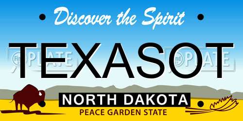 TEXASOT North Dakota License Plate