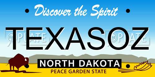 TEXASOZ North Dakota License Plate