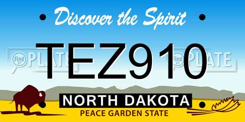 TEZ910 North Dakota License Plate