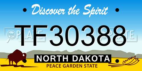 TF30388 North Dakota License Plate