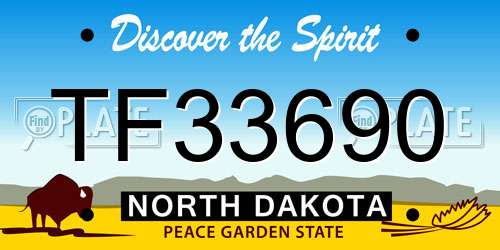 TF33690 North Dakota License Plate