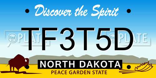 TF3T5D North Dakota License Plate