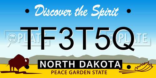 TF3T5Q North Dakota License Plate
