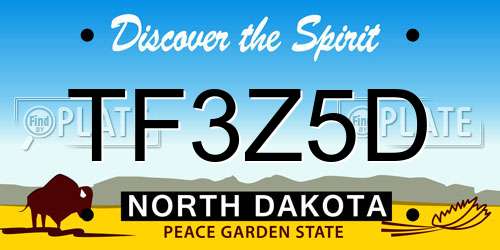 TF3Z5D North Dakota License Plate
