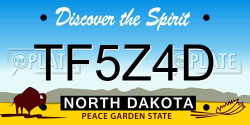 TF5Z4D North Dakota License Plate
