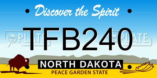 TFB240 North Dakota License Plate