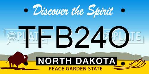 TFB24O North Dakota License Plate