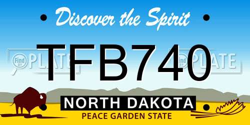 TFB740 North Dakota License Plate