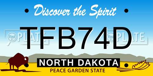 TFB74D North Dakota License Plate