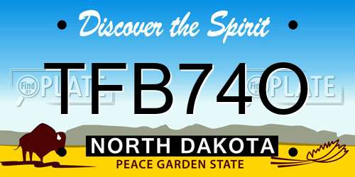 TFB74O North Dakota License Plate