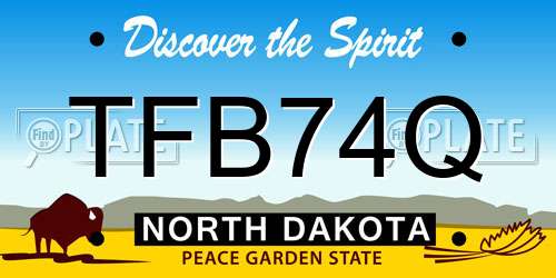 TFB74Q North Dakota License Plate