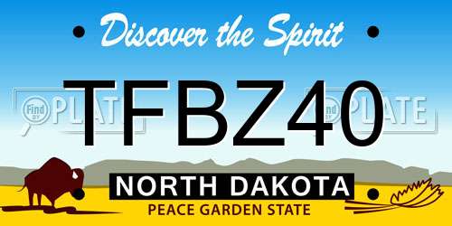 TFBZ40 North Dakota License Plate