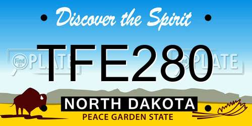 TFE280 North Dakota License Plate