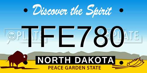 TFE780 North Dakota License Plate