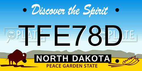 TFE78D North Dakota License Plate