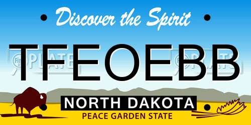 TFEOEBB North Dakota License Plate