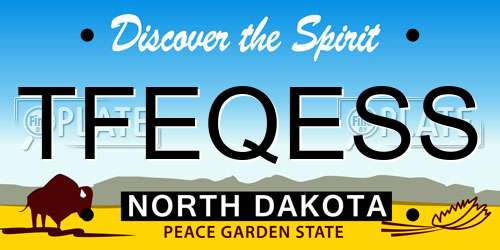TFEQESS North Dakota License Plate
