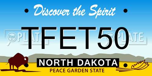 TFET50 North Dakota License Plate