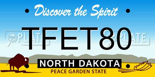 TFET80 North Dakota License Plate