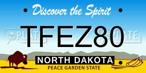 TFEZ80 North Dakota License Plate