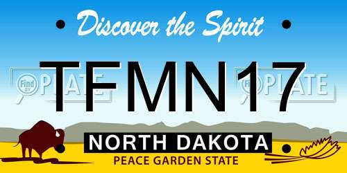 TFMN17 North Dakota License Plate