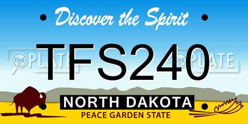 TFS240 North Dakota License Plate