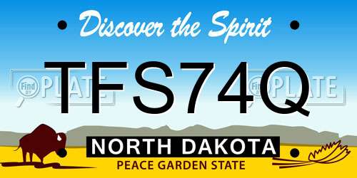 TFS74Q North Dakota License Plate